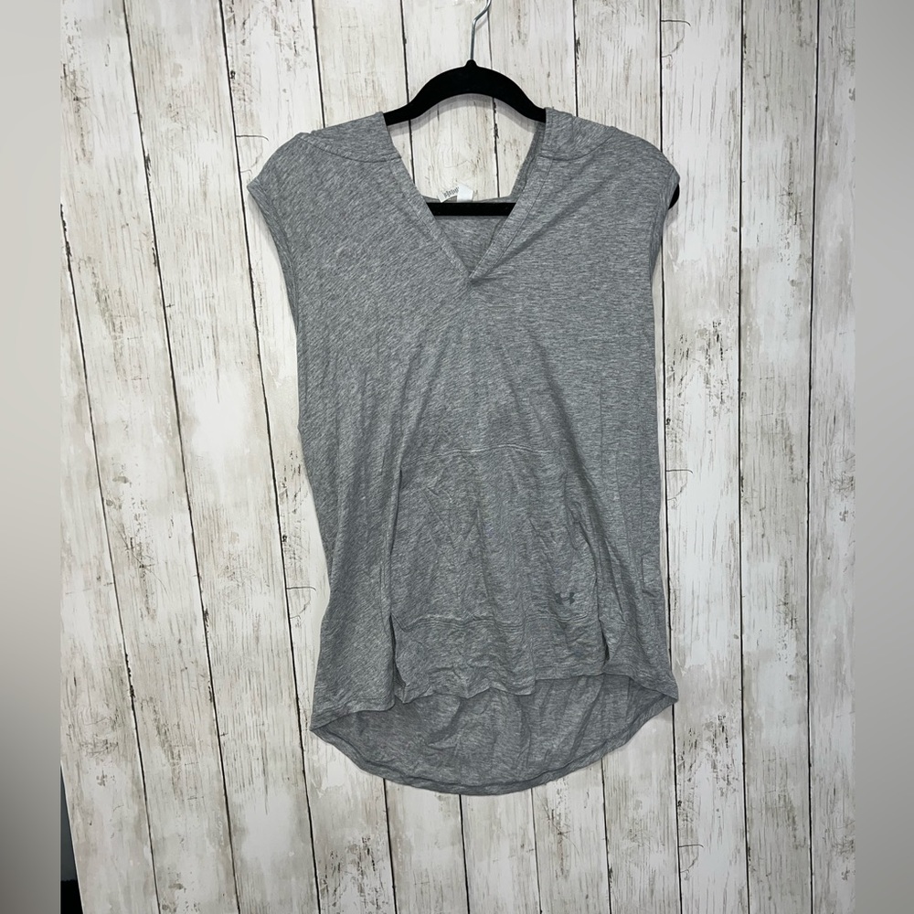 Under Armour Heat Gear Loose Fit Hooded Tank V Neck Grey Size Large Cooling
